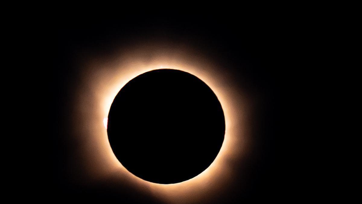 Un momento del eclipse, el 12 de agosto.