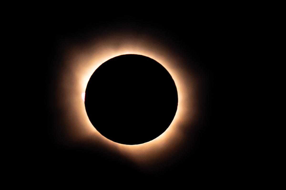 Un momento del eclipse, el 12 de agosto.