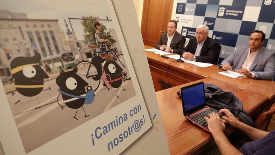 Una imagen de la rueda de prensa de presentación de la programación de la Semana Europea de la Movilidad en el Ayuntamiento de Málaga.