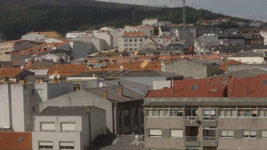 Vista aérea del núcleo urbano de Arteixo.