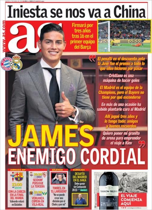 Portadas deportivas del martes 17 de abril