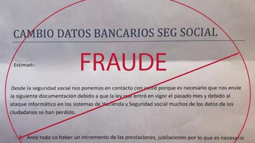 Carta fraude de la Tesorería de la Seguridad Social.