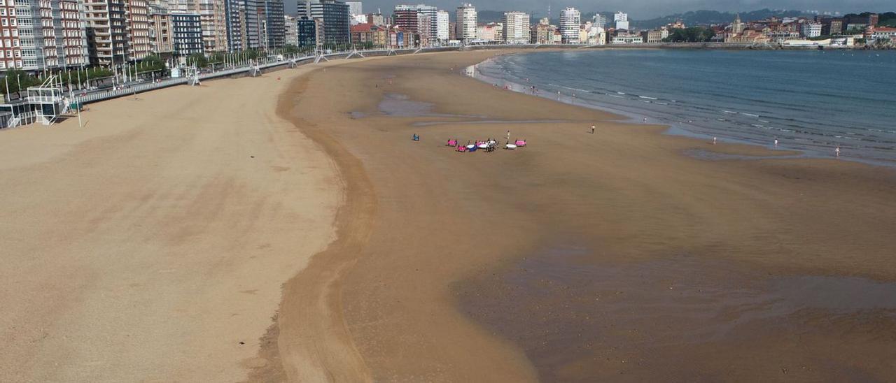 La playa de San Lorenzo, a vista de dron.