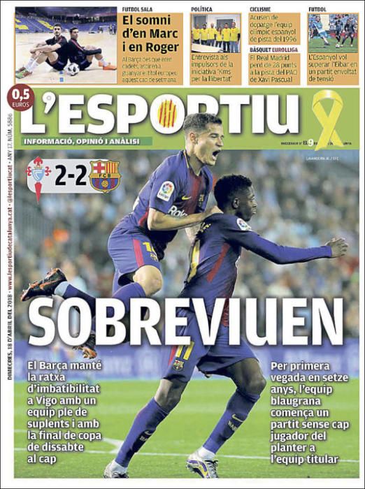 Portadas deportivas del miércoles 18 de abril