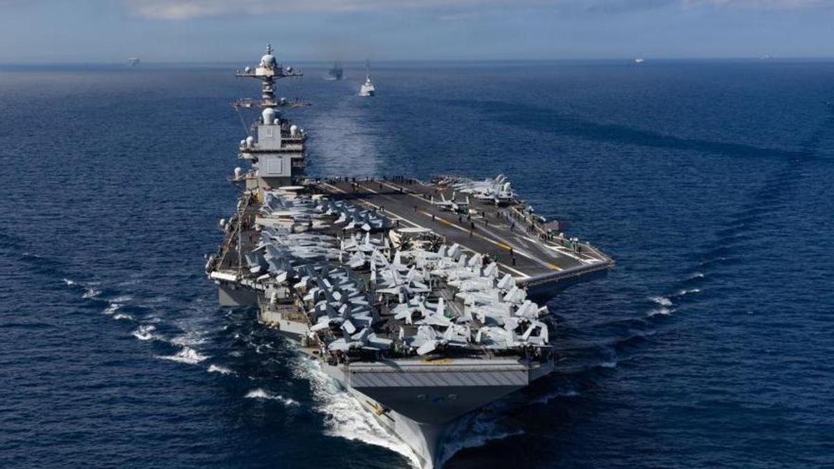 Portaviones USS Gerald R. Ford (CVN 78), el más grande del mundo, y camino al Caribe.