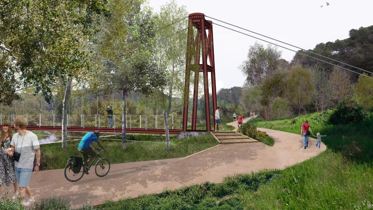 La pasarela que cruzará el río Ripoll en Barberà del Vallès