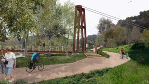 La pasarela que cruzará el río Ripoll en Barberà del Vallès