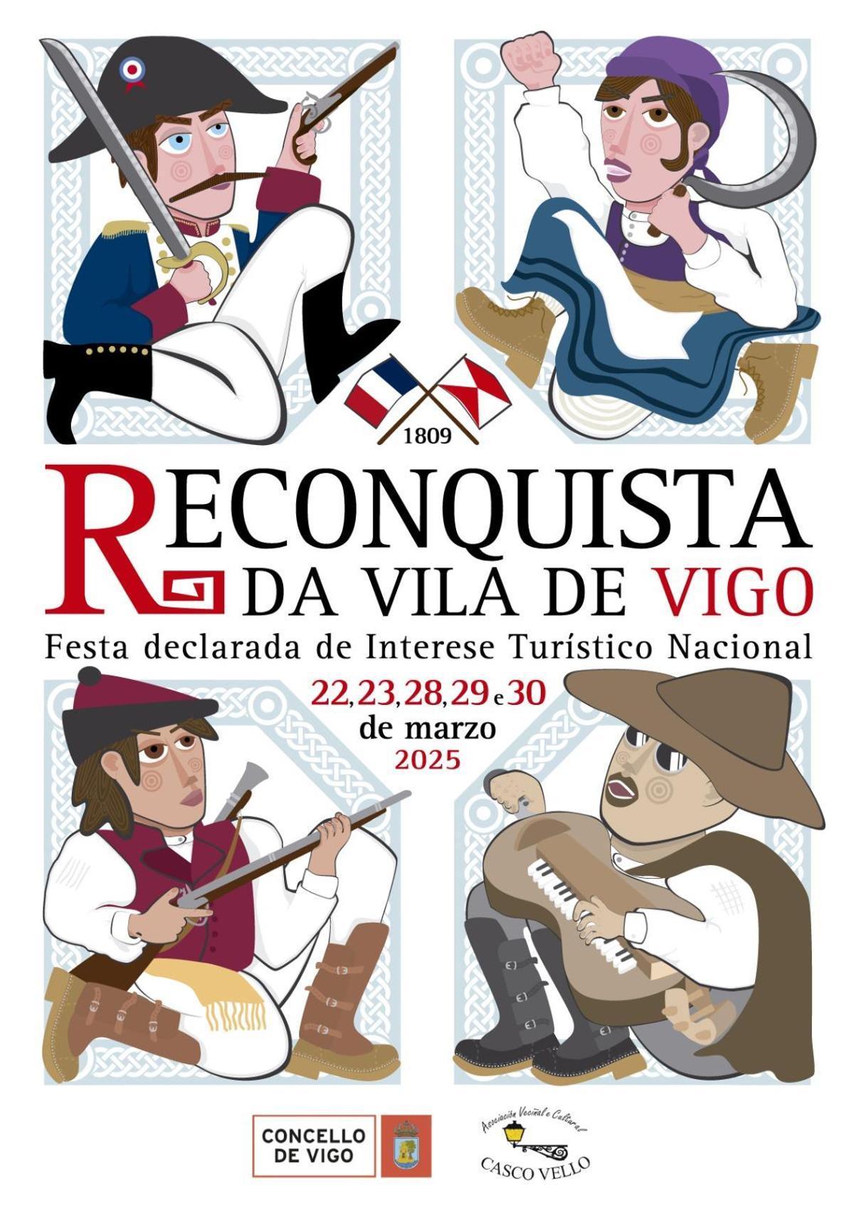 Cartel de la Fiesta de la Reconquista de Vigo 2025.