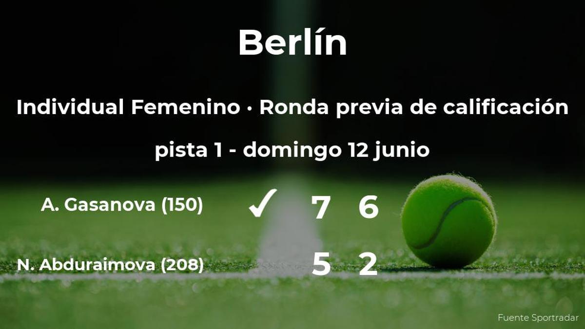 Anastasia Gasanova pasa de ronda del torneo WTA 500 de Berlín