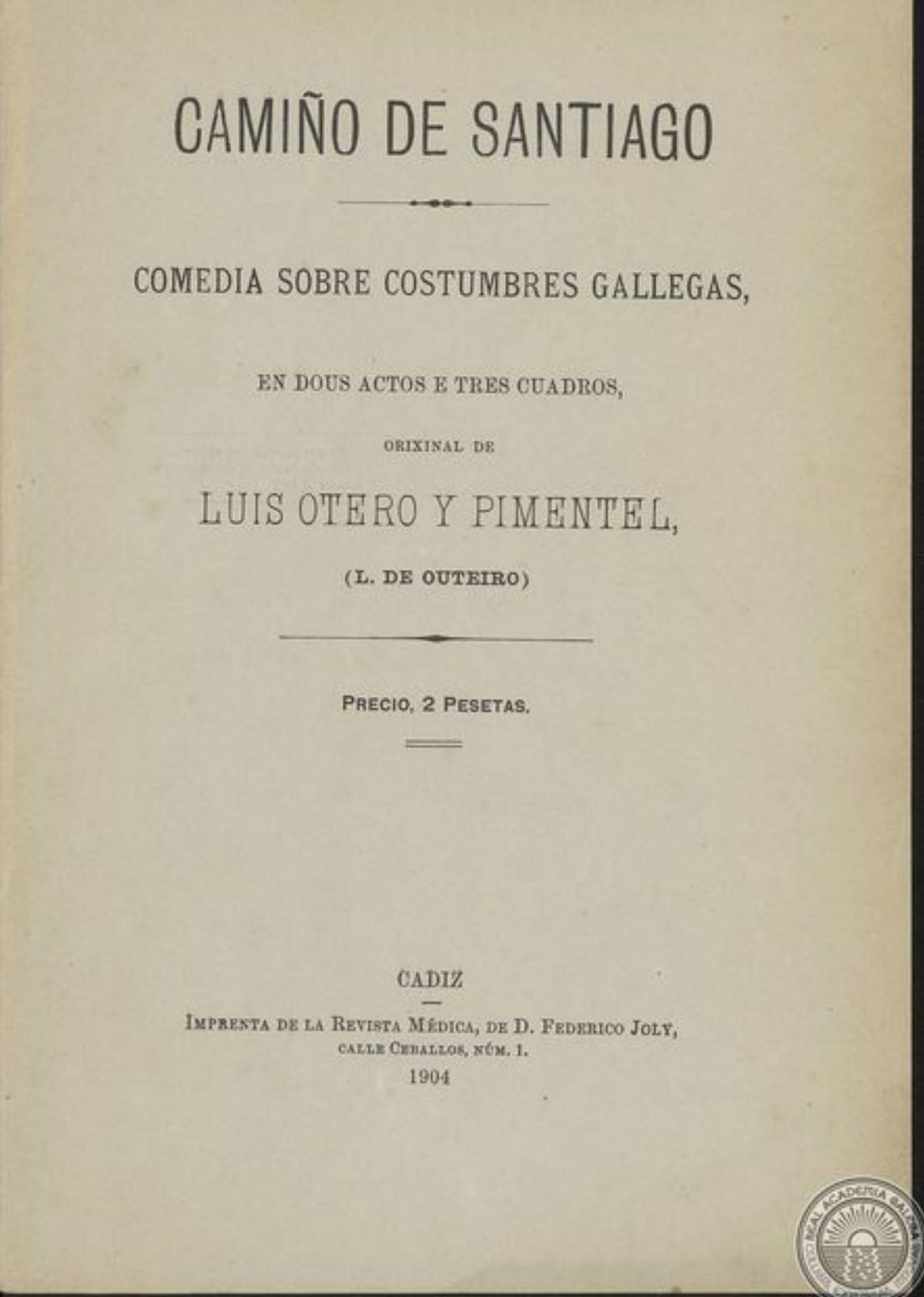 Portada de dúas obras de Luís Otero Pimentel.