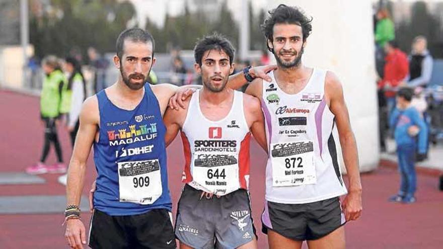 Los tres primeros clasificados, Damià Ramis, Toni Gran y Biel Forteza.