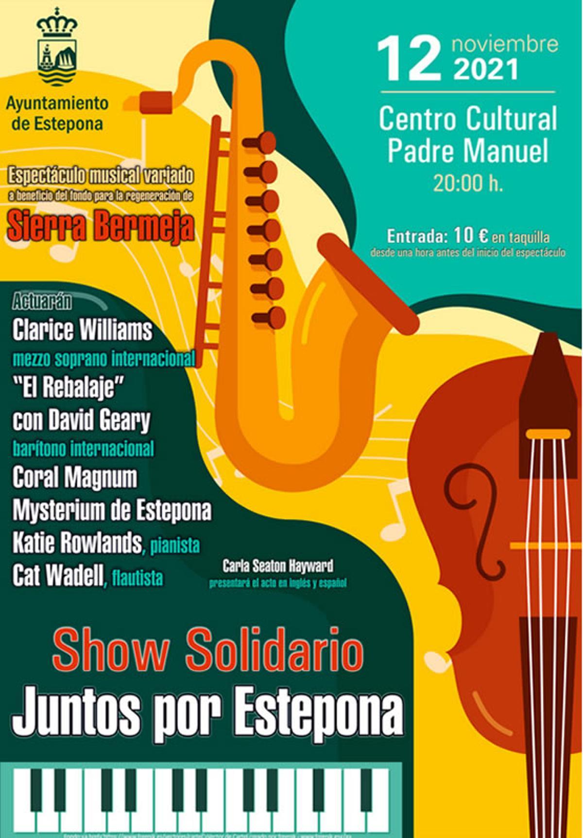Cartel del concierto solidario 'Juntos por Estepona'.