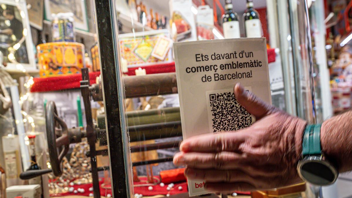 Presentación de una campaña para reivindicar el comercio emblemático de Barcelona la navidad pasada