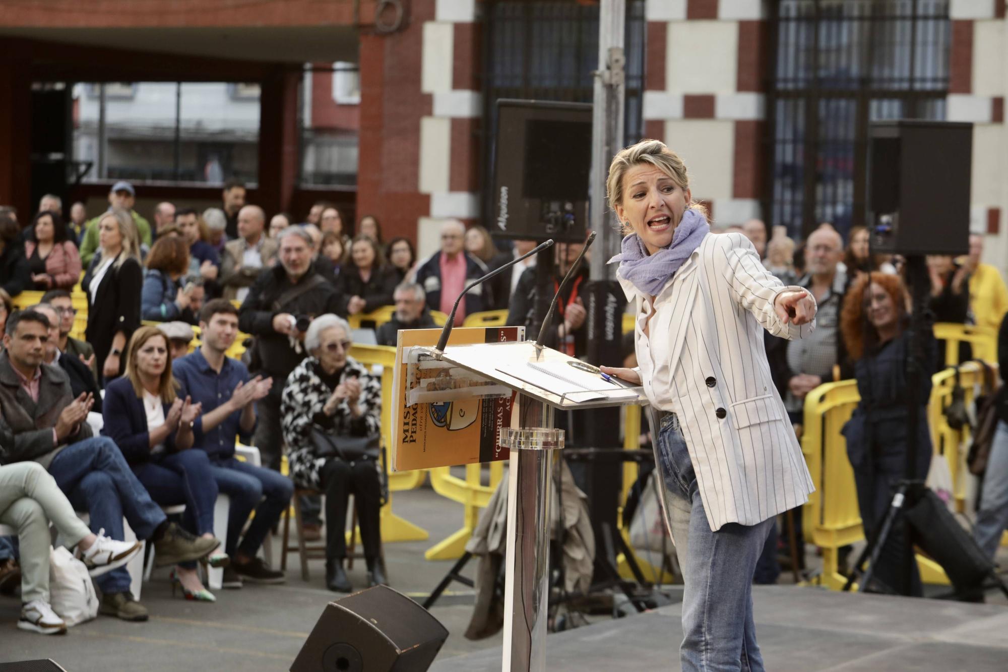 En imágenes: Así fue la visita de Yolanda Díaz a Asturias