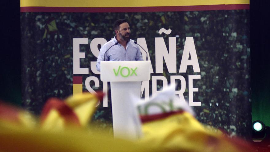 Santiago Abascal en un acto en Murcia.