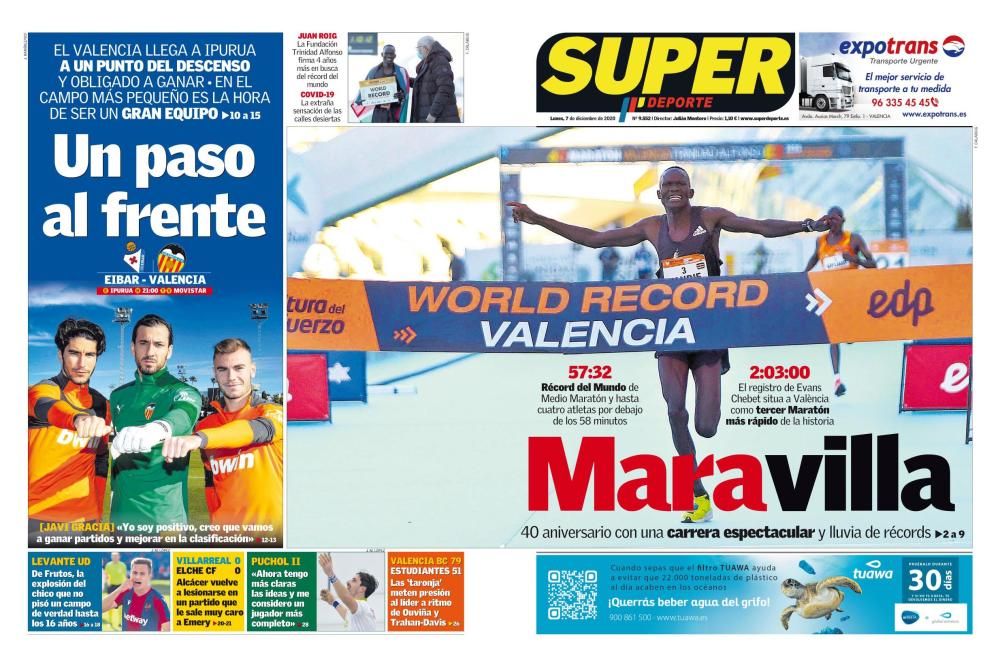 Portada SUPERDEPORTE lunes 7 diciembre 2020