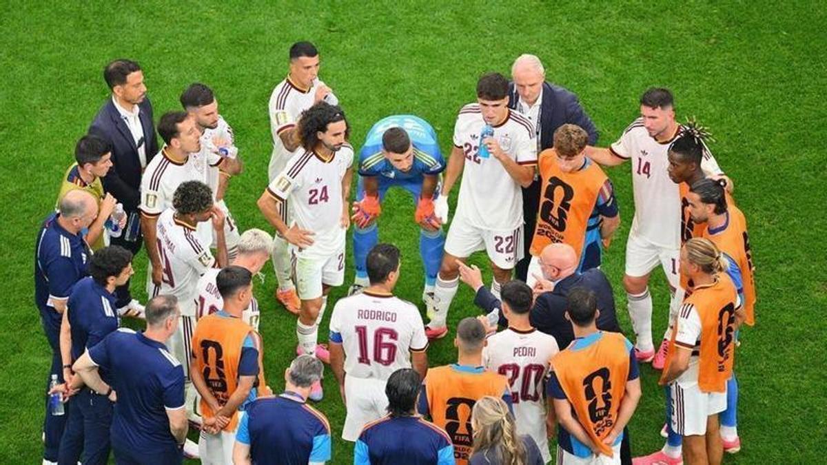 Los jugadores durante el último partido.