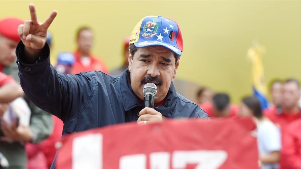 Maduro en la fiesta del Primero de Mayo en Caracas.