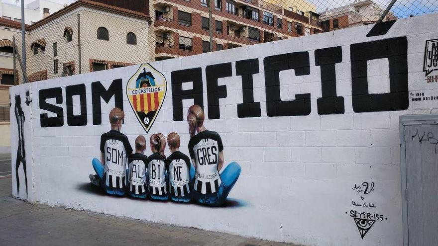 Un grafiti, el nuevo símbolo de la afición del Castellón