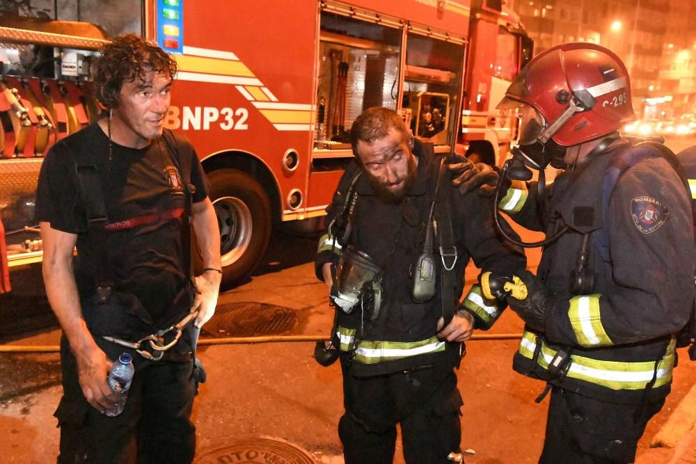 Incendio en un garaje de la ronda de Outeiro