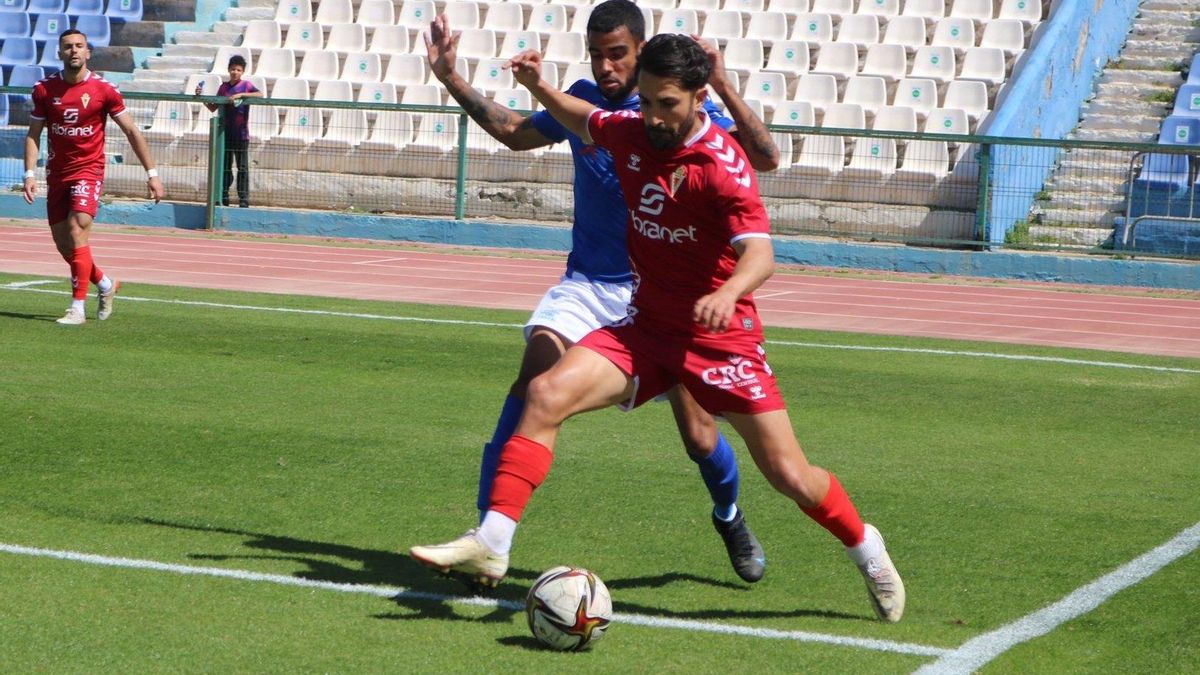 Javi Saura durante el choque en Melilla