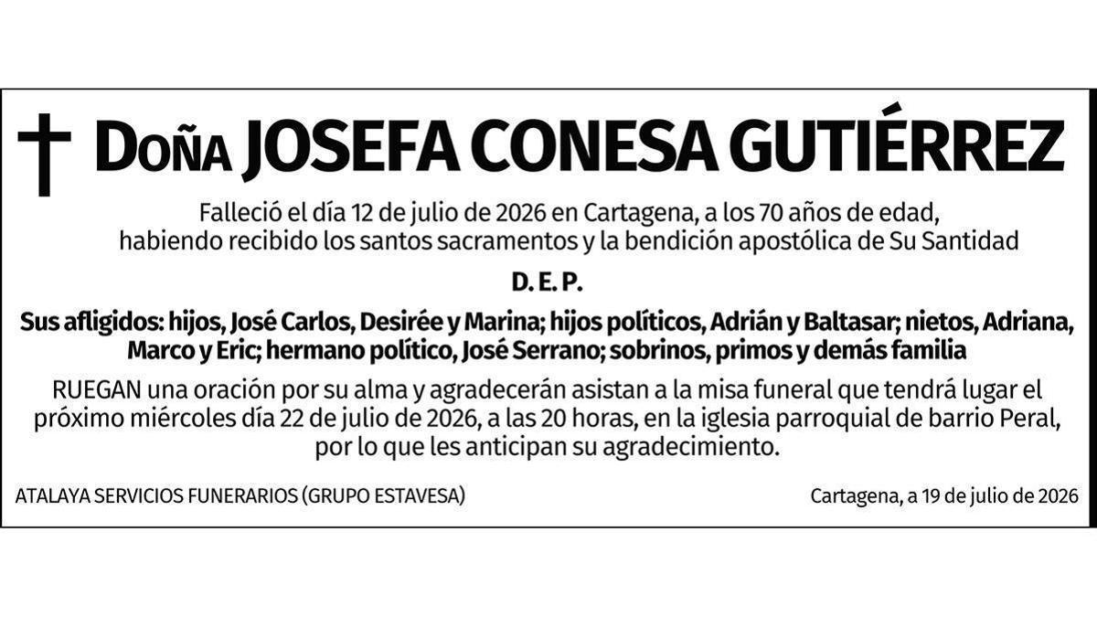 Dª Josefa Conesa Gutiérrez