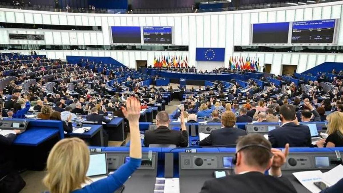 Vista general de l'hemicicle del Parlament Europeu a la seva seu d'Estrasburg (França)