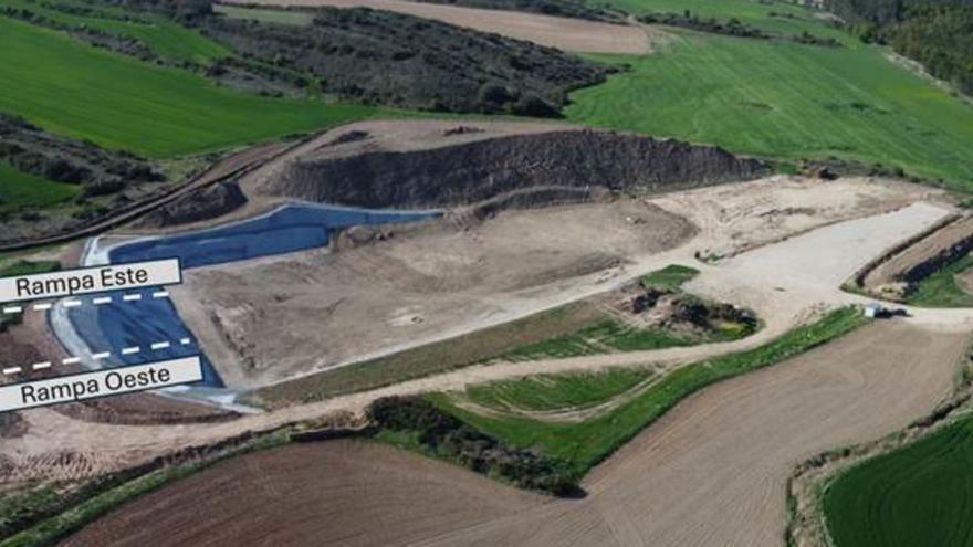 Imagen de las obras preliminares de la bocamina en Undués de Lerda, en las Cinco Villas.