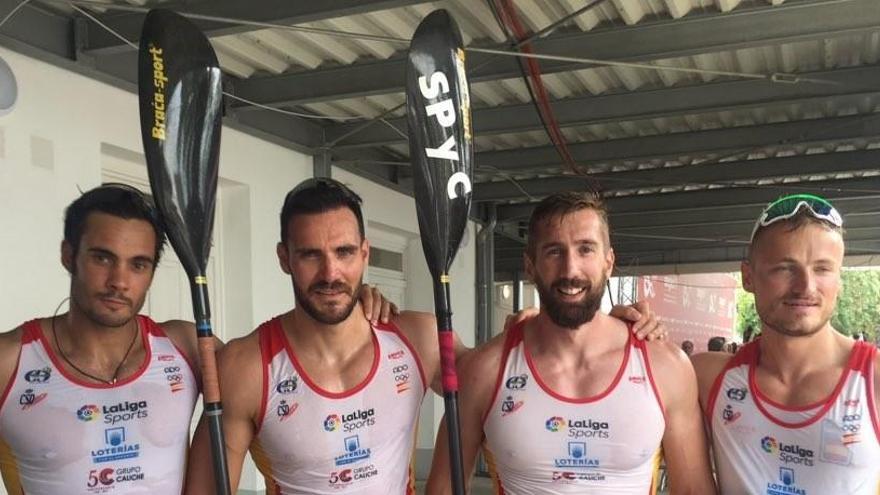 El K4-500 del betanceiro Carlos Arévalo conquista la medalla de plata en el Mundial de Szeged