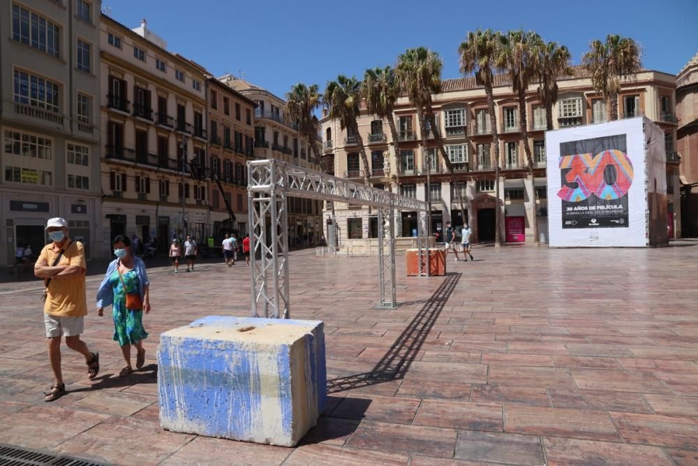 Preparativos del Festival de Málaga.