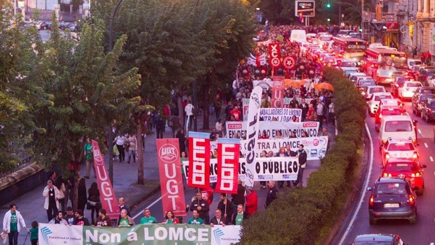 Última manifestación de estudiantes en A Coruña.