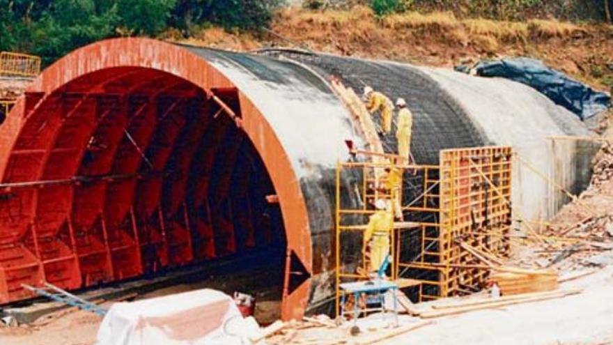 Der Sóller-Tunnel im Bau.