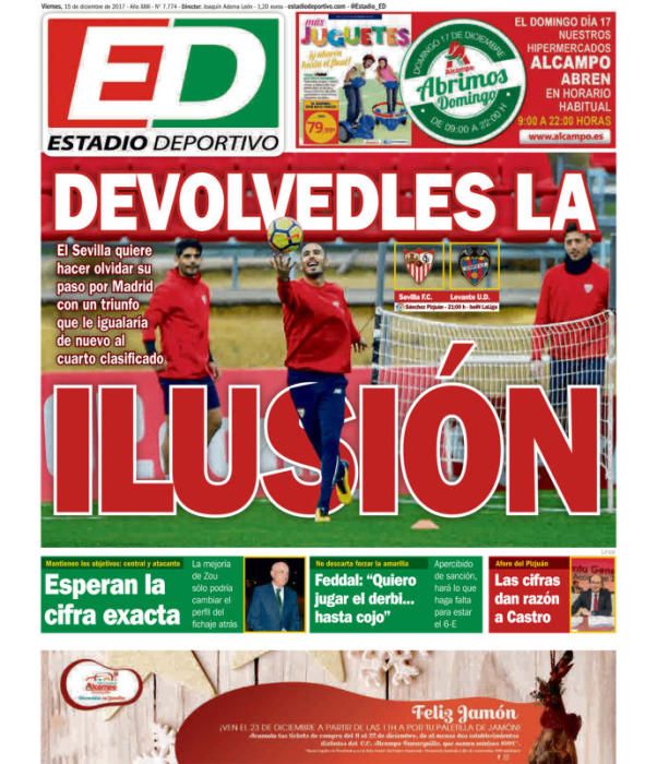 Portadas deportivas del viernes 15 de diciembre