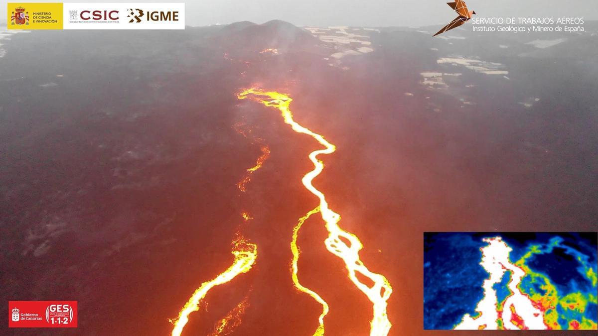 Imágenes de las coladas del volcán de La Palma