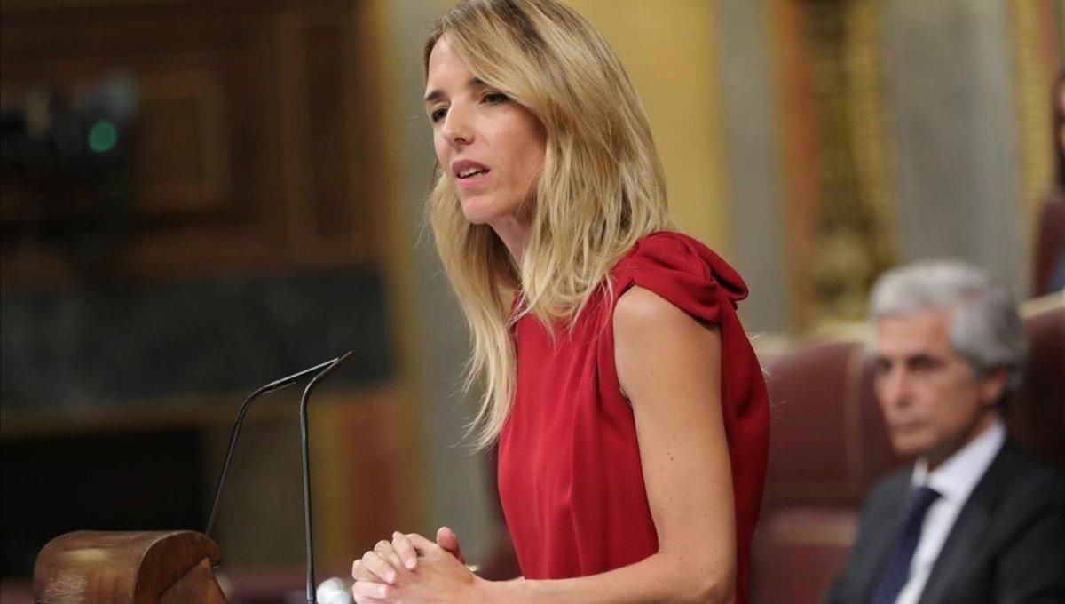 La portavoz del PP, Cayetana Álvarez de Toledo, en un debate en el Congreso el 29 de agosto.