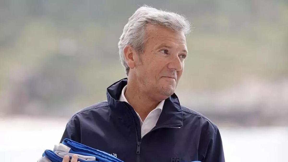 Alfonso Rueda este miércoles en la entrega de banderas azules