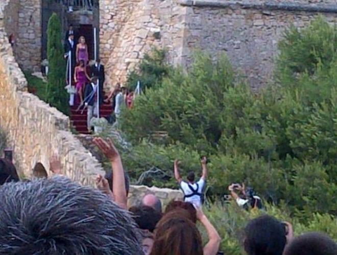Messi y Cesc, durante la boda de Iniesta en el Castillo de Tamarit