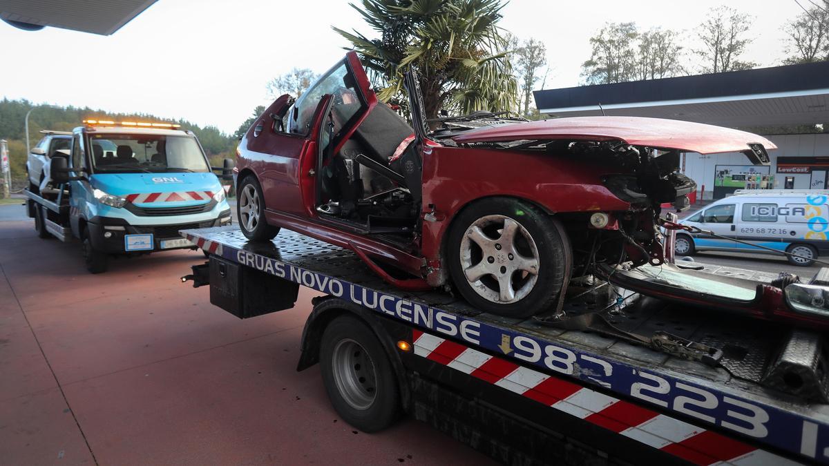 Estado en el que quedó uno de los vehículos