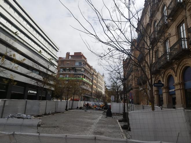 Obras del tranvibús desde Campana hasta las Setas