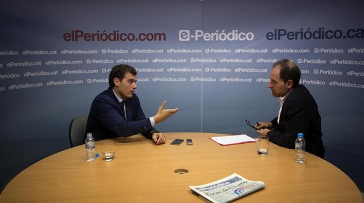 Rivera, durant l’entrevista amb el director d’EL PERIÓDICO, Enric Hernàndez.