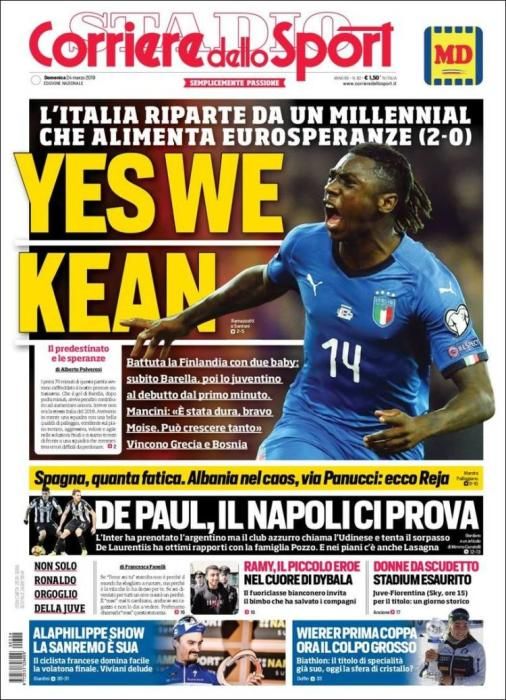 Portada CORRIERE DELLO SPORT domingo 24 marzo 2019