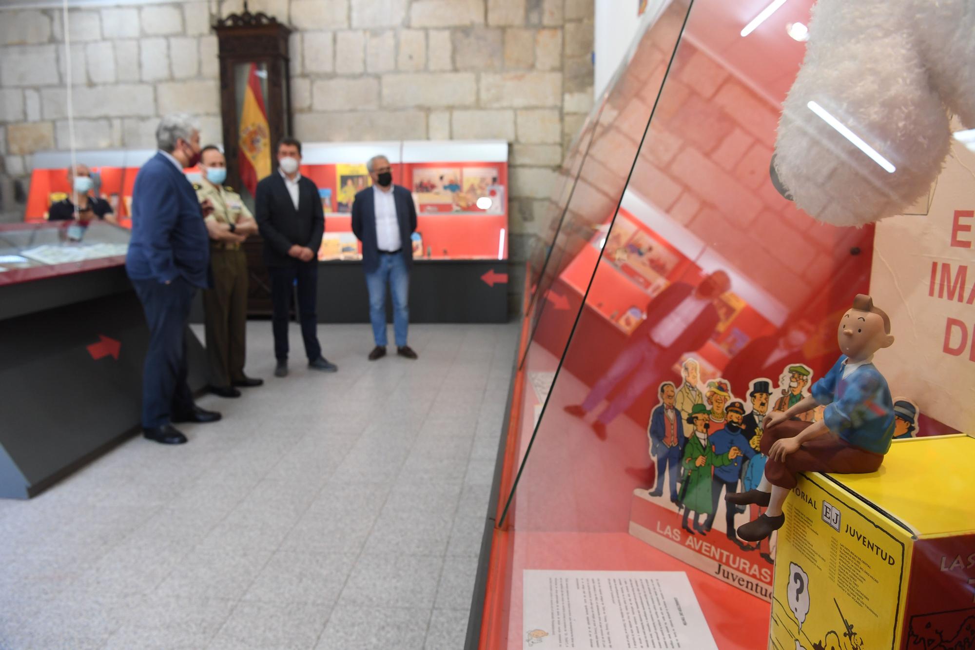 Inauguración de una exposición sobre Tintín en el Museo Militar