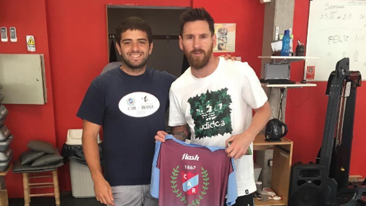 Messi, en un gimnasio de Funes