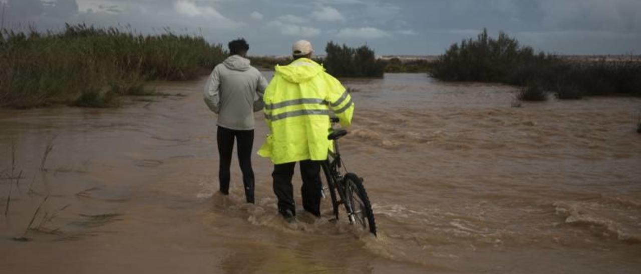 Estado del delta del Palància durante las lluvias de octubre del pasado año.