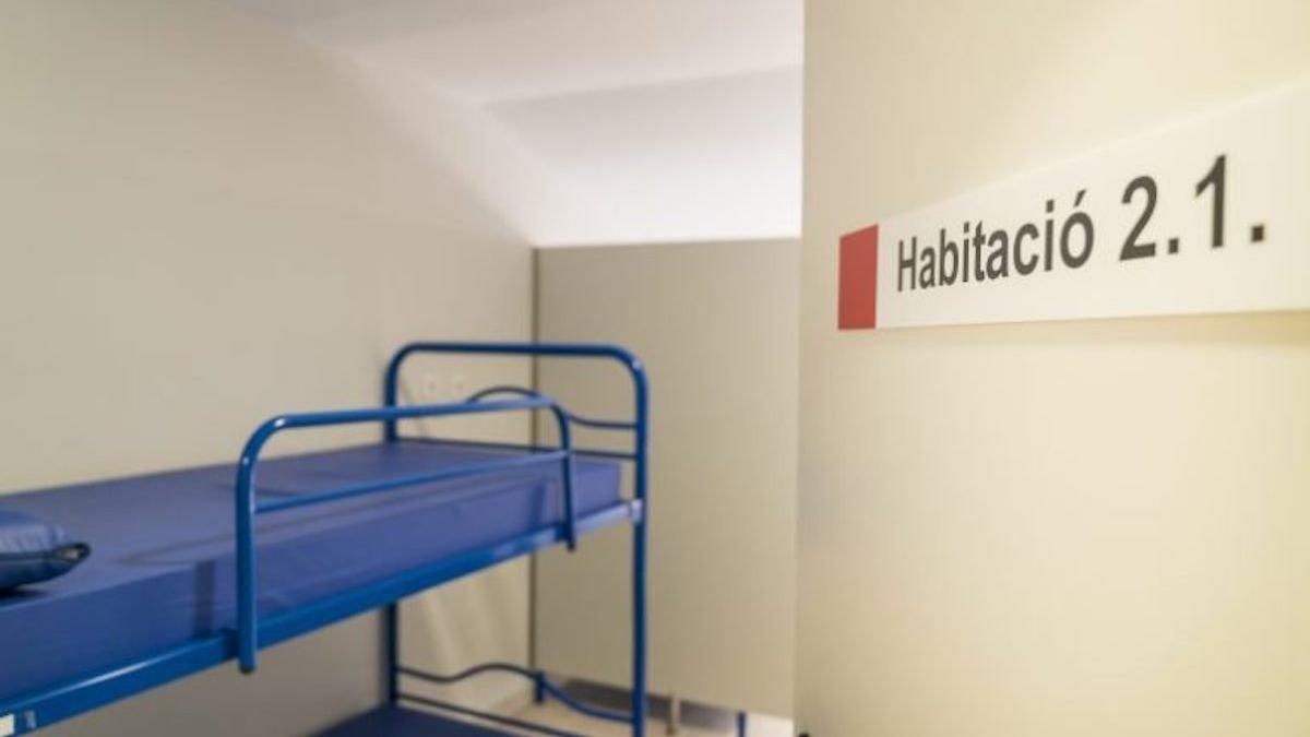 Habitación en una residencia para personas sin hogar