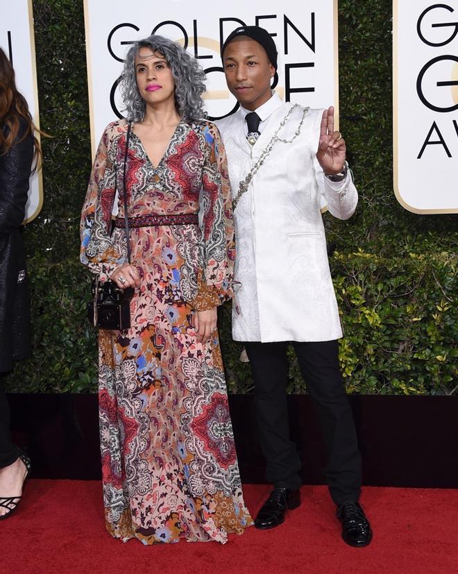 Las parejas de los Globos de Oro 2017,Mimi Valdes y Pharrell Williams