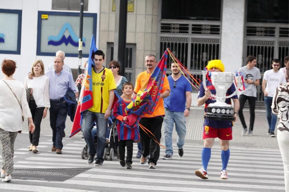 Celebración del título de Liga del Barcelona en Murcia