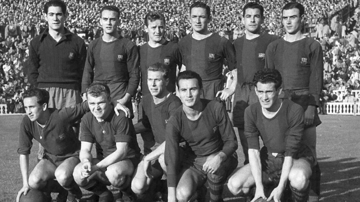 El equipo del FC Barcelona que ganó al Sevilla (5-3) en Les Corts el 2 de diciembre de 1951