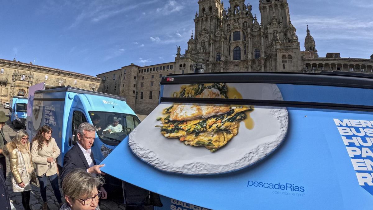 El presidente de la Xunta Alfonso Rueda en la presentación de la campaña 'Galicia sabe aMar'