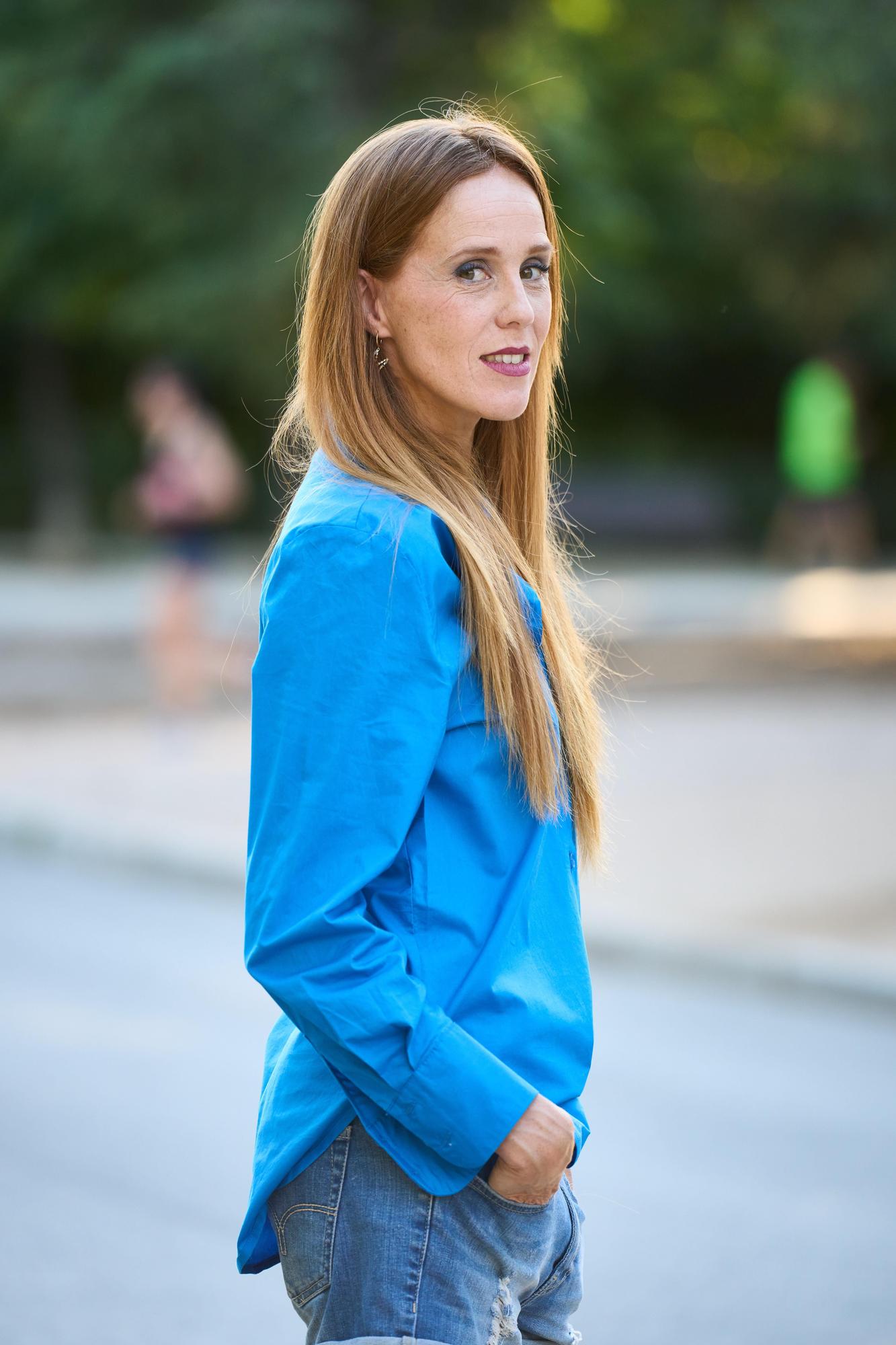 Maria Castro posa en el descanso de un rodaje en Madrid.